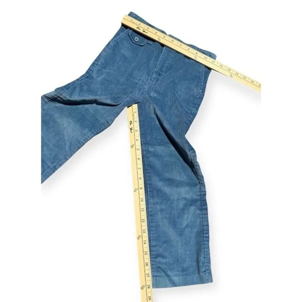 Vintage Fox Velour JCPenney Blue Super Cord Corduroy 70s Pants Kids 6 USA MADE!